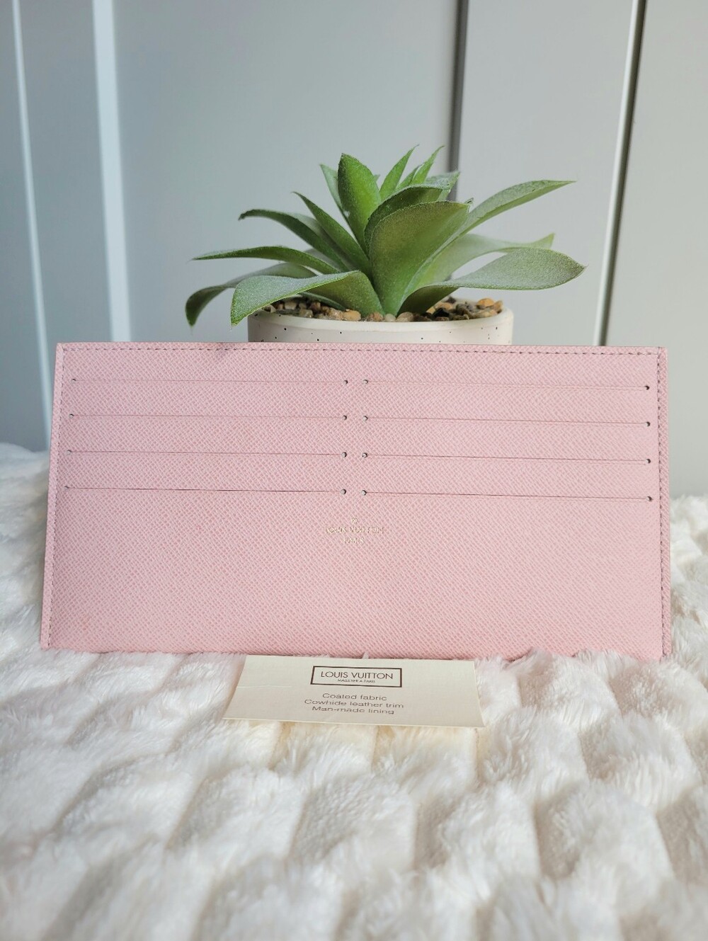 💕Louis Vuitton FELICIE Insert CARD Slot HOLDER Wallet Pink Rose Ballerine